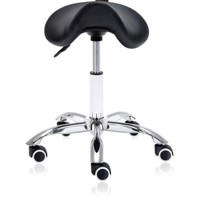 Hydraulic Saddle Rolling Ergonomic Stool - Brown | sithealthier.com