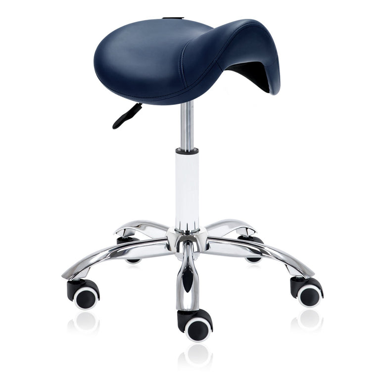 Hydraulic Saddle Rolling Ergonomic Stool - English Violet | sithealthier.com