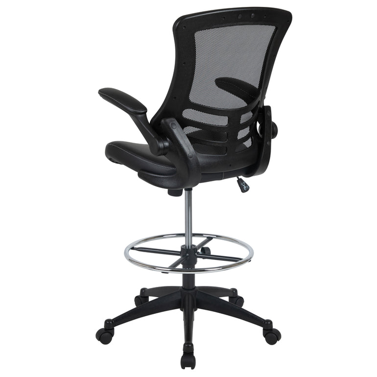 Mid-Back  Ergonomic Drafting Chair. LeatherSoft Seat | Sit Healthier