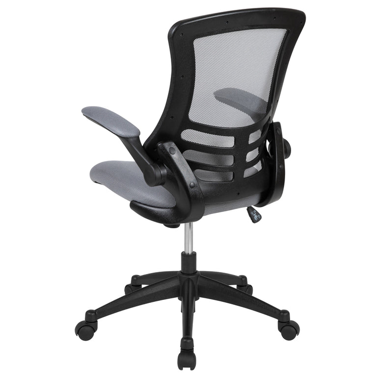 Mid-Back Blue Mesh Swivel Ergonomic Task Office Chair with Flip-Up Arms | Sit Healthier