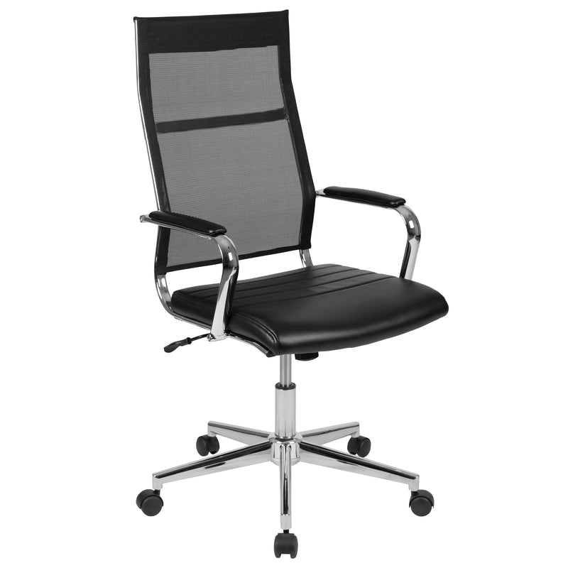 High Back Black Mesh Contemporary Swivel Office Chair | Sit Healthier