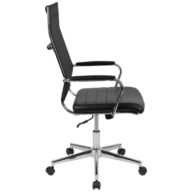 High Back Black Mesh Contemporary Swivel Office Chair | Sit Healthier