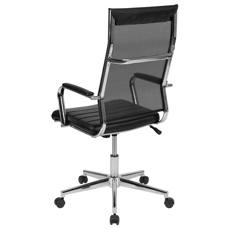 High Back Black Mesh Contemporary Swivel Office Chair | Sit Healthier