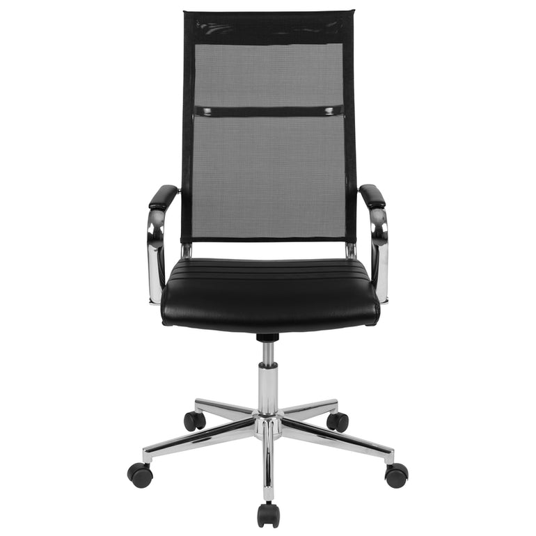 High Back Black Mesh Contemporary Swivel Office Chair | Sit Healthier