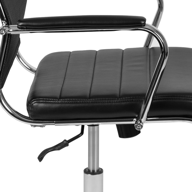 Mid-Back Black Mesh Contemporary Swivel Office Chair | Sit Healthier