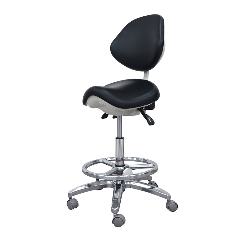 Saddle Style Dental Assistant Stool with Footrest | Sit Healthier