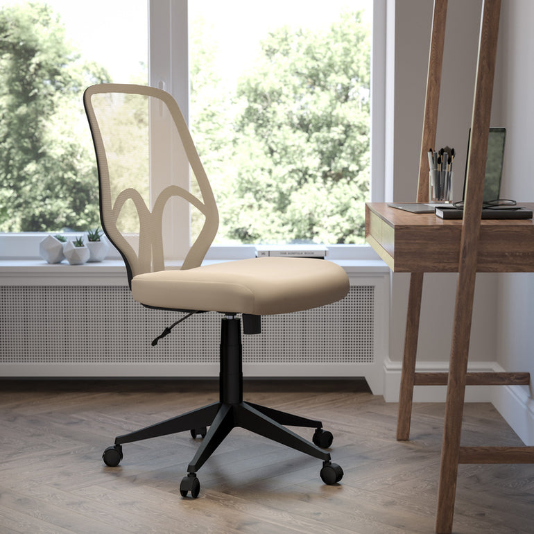 High Back Light Brown Mesh Office Chair | Sit Healthier