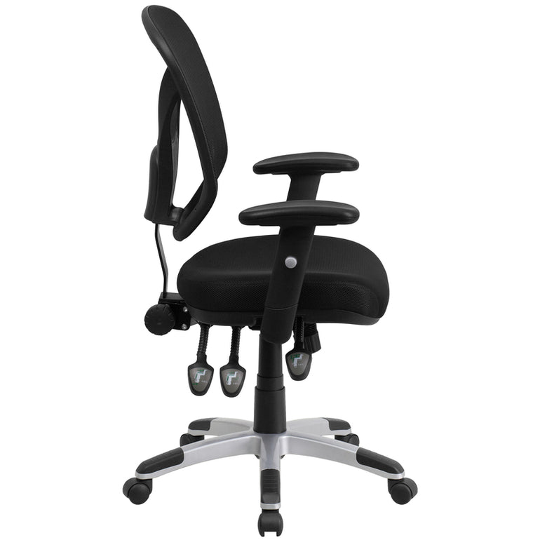 Mid-Back Black Mesh Multifunction   Task Office Chair | Sit Healthier