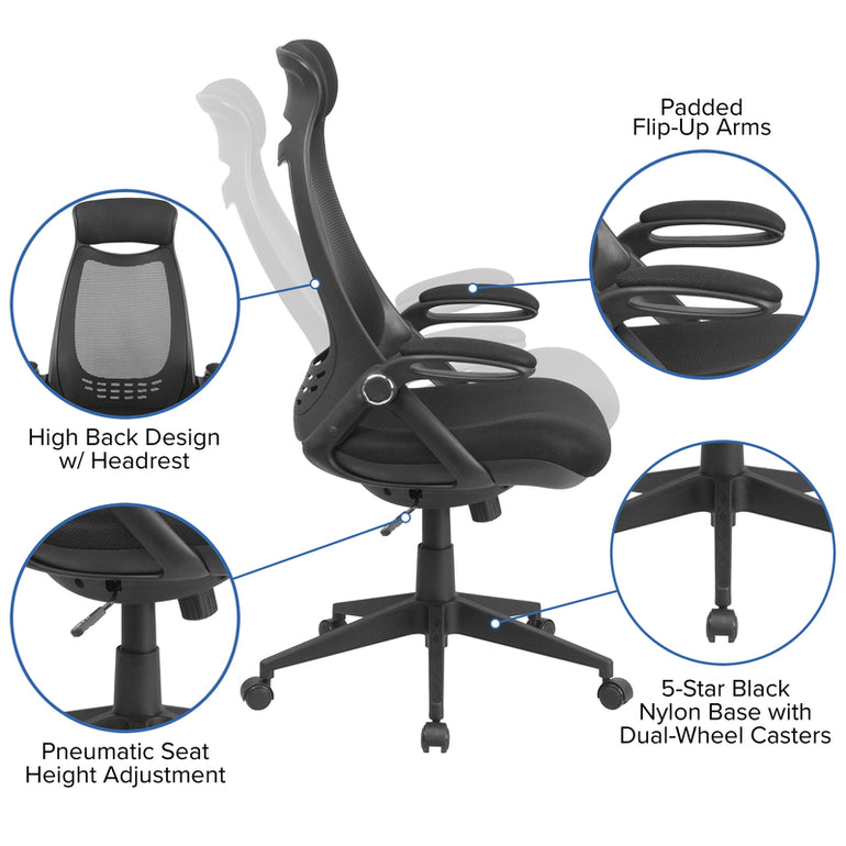 High Back Black Mesh Executive Swivel Office Chair | Sit Healthier