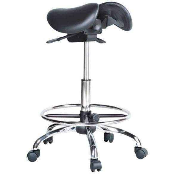 Split Seated Saddle Chair with Foot Ring for Medical or Dental