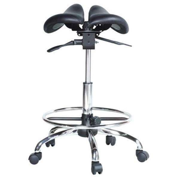 Split Seated Saddle Chair with Foot Ring for Medical or Dental