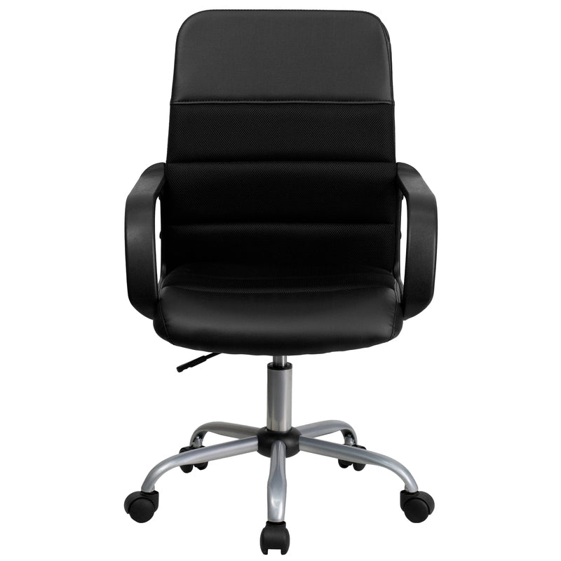 Mid-Back Black LeatherSoft and Mesh Office Chair | Sit Healthier