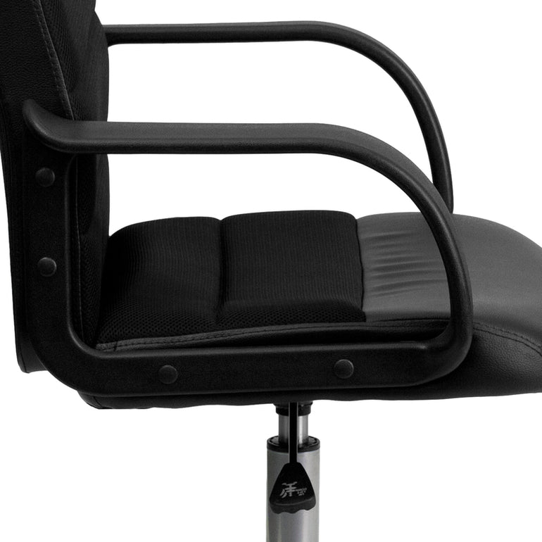 Mid-Back Black LeatherSoft and Mesh Office Chair | Sit Healthier 