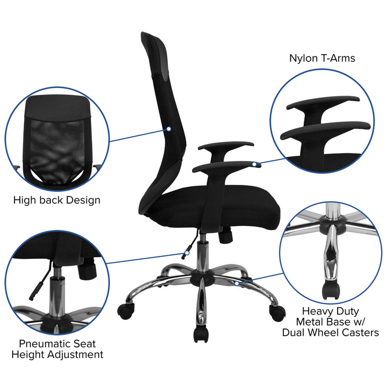 High Back Black Mesh Executive Swivel Office Chair  | Sit Healthier