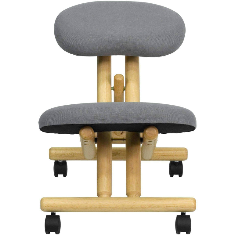 Mobile Wooden Ergonomic Kneeling Chair in Gray | Sit Healthier