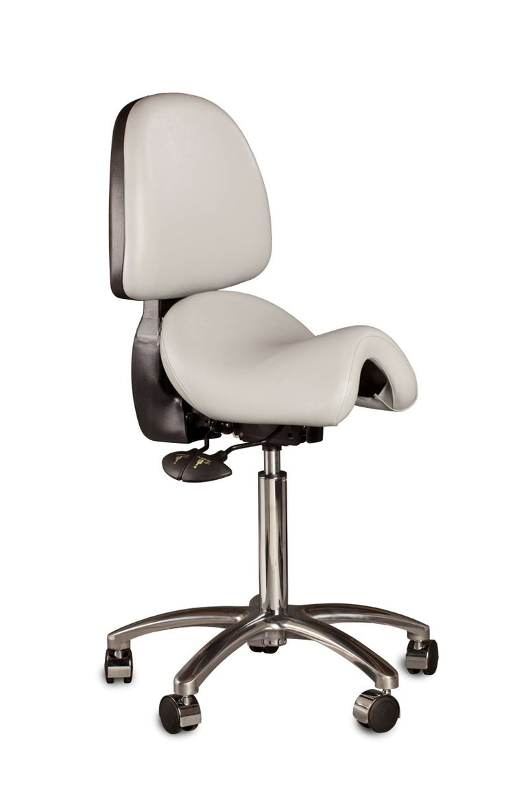 Bambach Ergonomic Saddle Stool - Back Rest and Swing Arm - Sit Healthier