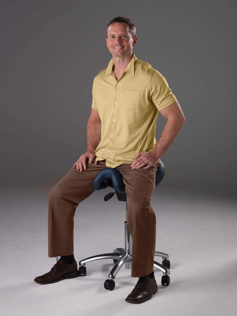 Bambach Ergonomic Saddle Stool - Back Rest and Swing Arm - Sit Healthier