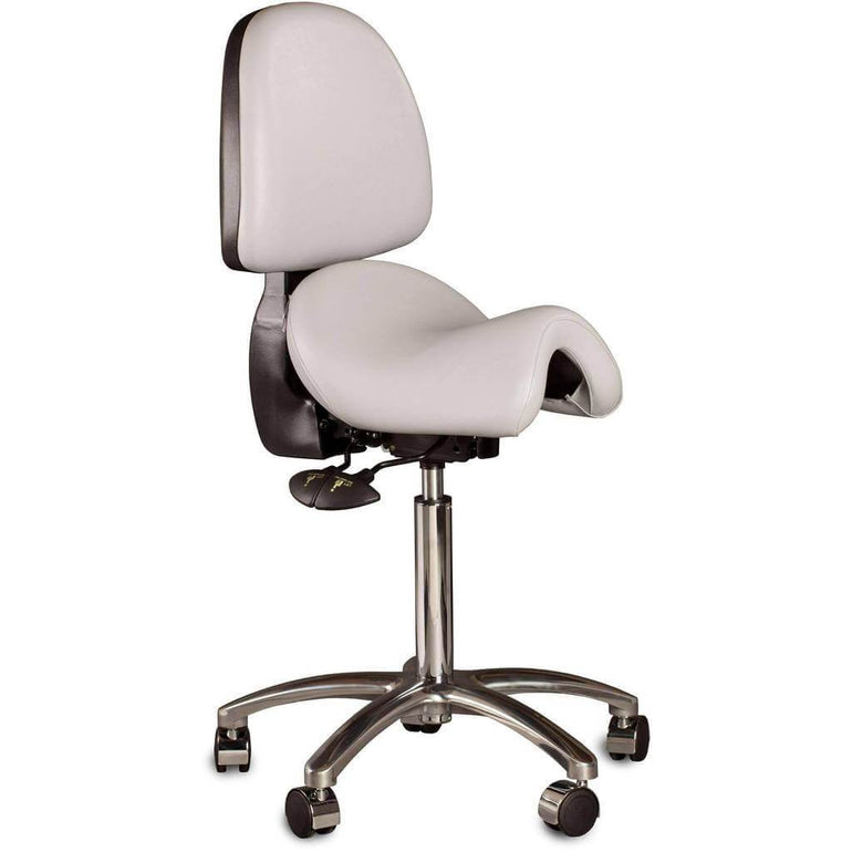 Bambach Ergonomic Saddle Stool - Back Rest and Swing Arm - Sit Healthier