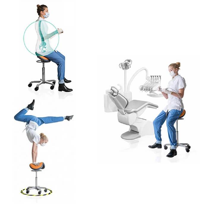Brewer - 360° Dynamic Motion Ergonomic Saddle Stool Holland Made - Sit Healthier