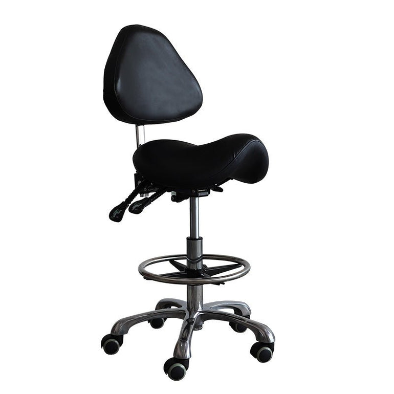 Ergonomic Comfortable Saddle Style Chair With Footrest & Backrest - Sit Healthier