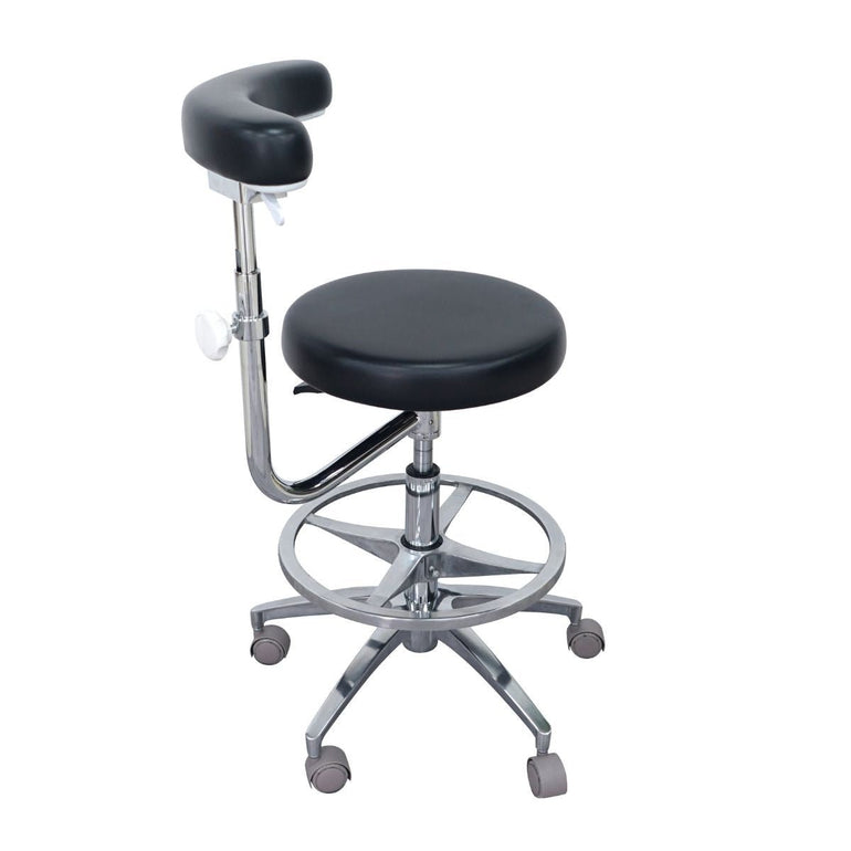 Ergonomic Dental Medical Stool with 360 Degree Rotation Armrest & Footrest - Sit Healthier