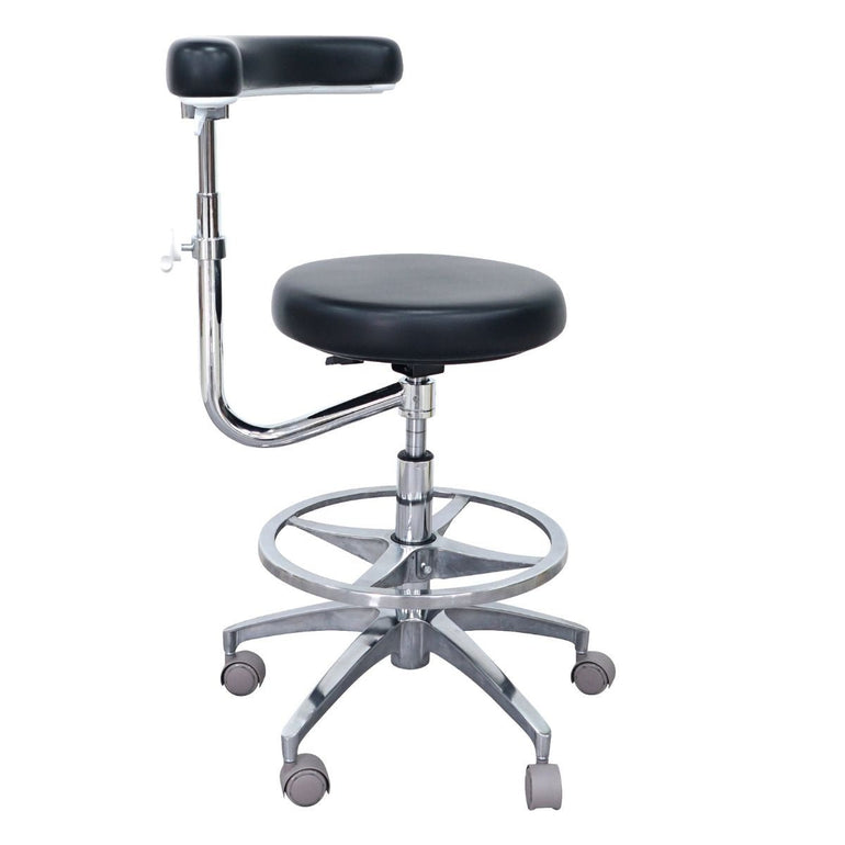 Ergonomic Dental Medical Stool with 360 Degree Rotation Armrest & Footrest - Sit Healthier