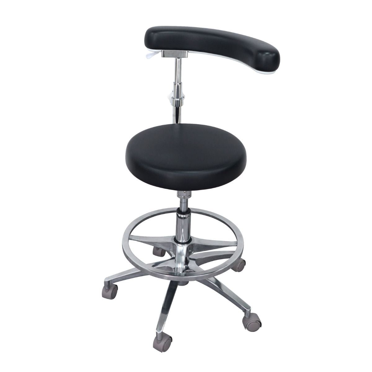 Ergonomic Dental Medical Stool with 360 Degree Rotation Armrest & Footrest - Sit Healthier