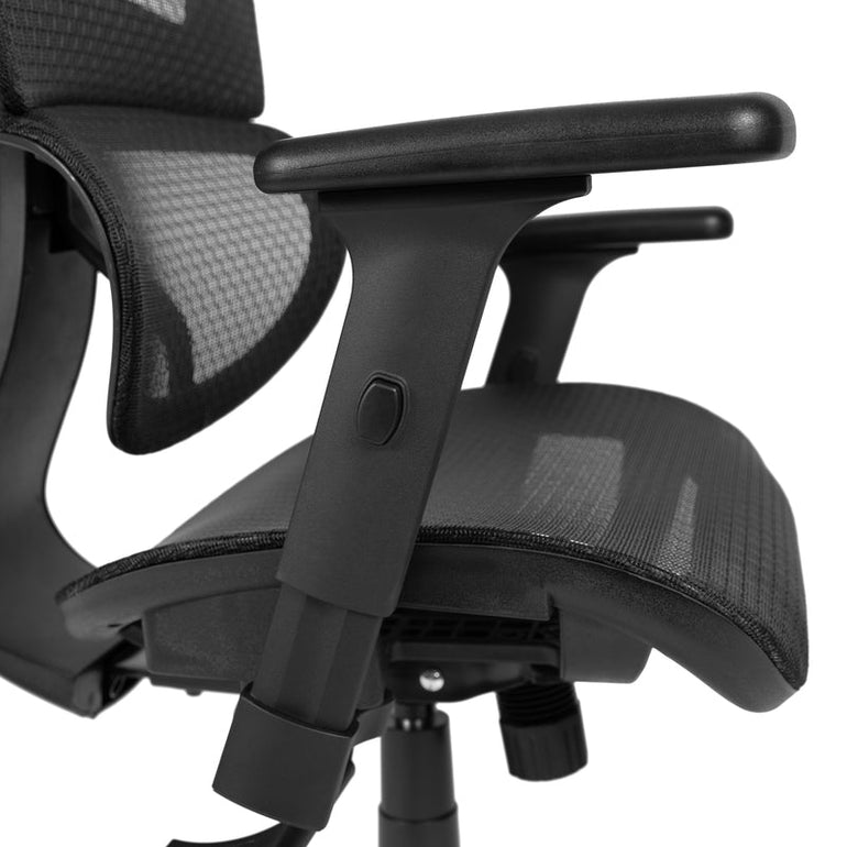 Ergonomic Mesh Office Chair with 2-to-1 Synchro-Tilt, Adjustable Headrest, Lumbar Support, and Adjustable Pivot Arms in Black - Sit Healthier