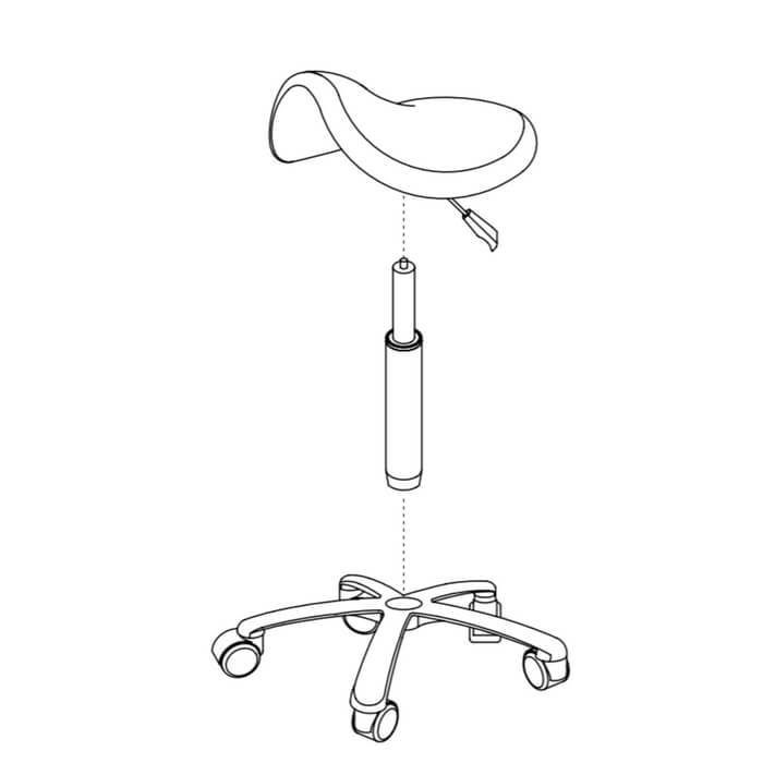 Ergonomic Pneumatic Height Adjustment Pony Saddle Shape Stool - Sit Healthier