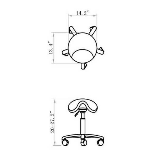 Ergonomic Pneumatic Height Adjustment Pony Saddle Shape Stool - Sit Healthier