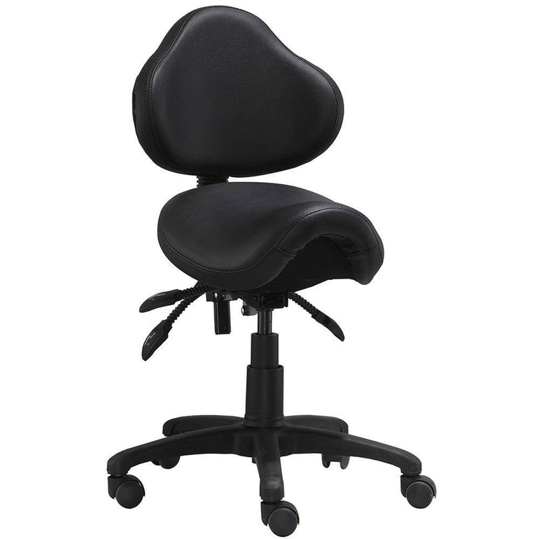 Ergonomic Saddle Stool with Adjustable Height and Backrest - Sit Healthier