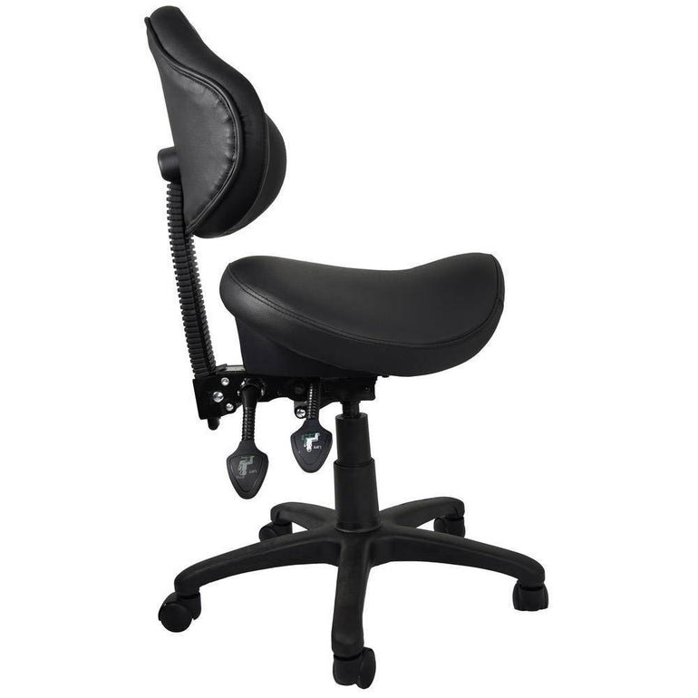 Ergonomic Saddle Stool with Adjustable Height and Backrest - Sit Healthier