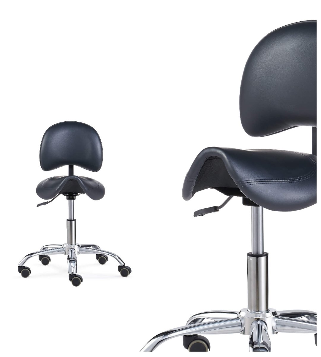Ergonomic Saddle Stool With Backrest for Correct Posture - Sit Healthier