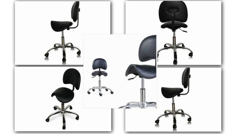 Ergonomic Saddle Stool With Backrest for Correct Posture - Sit Healthier
