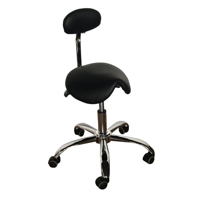 Ergonomic Saddle Stool With Lumbar Support for Better Back - Sit Healthier