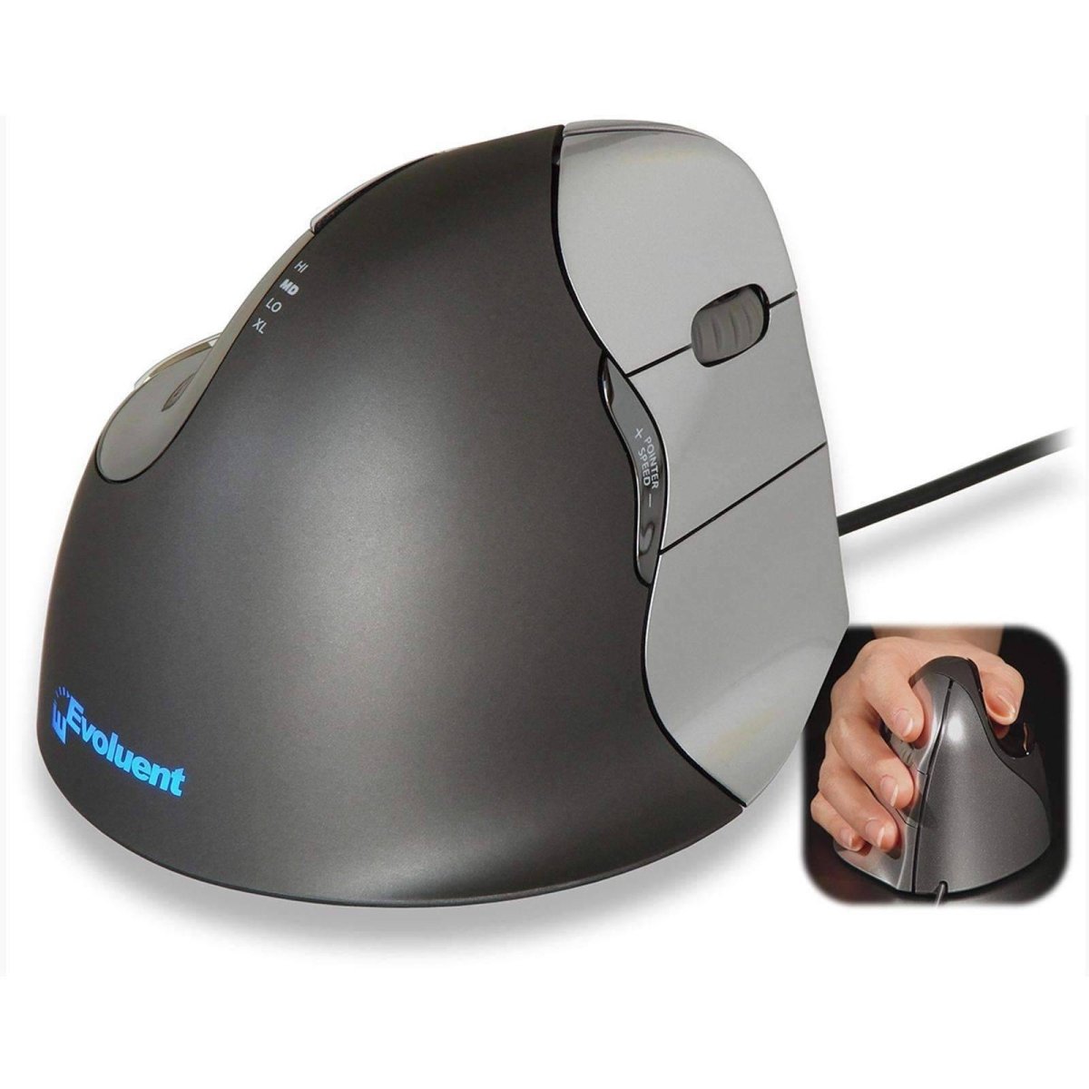 Evoluent Vertical Ergonomic Mouse 4 Right; VM4R - Sit Healthier