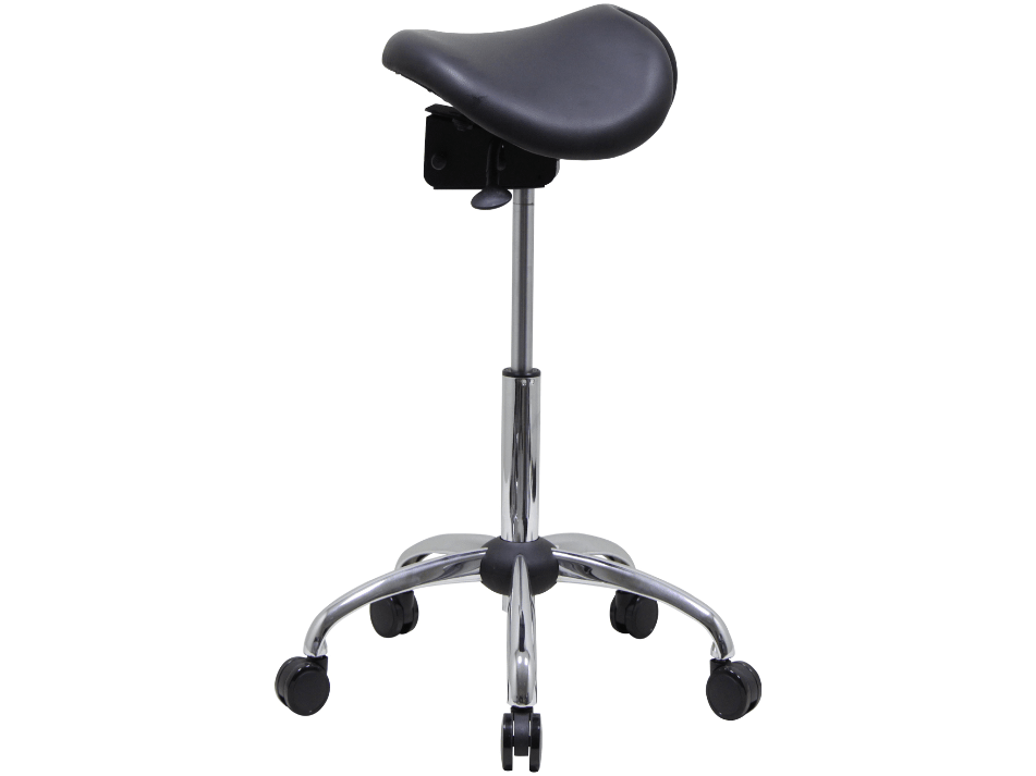Genuine Leather USA Patented English Style Steel Plated Saddle Chair - Sit Healthier