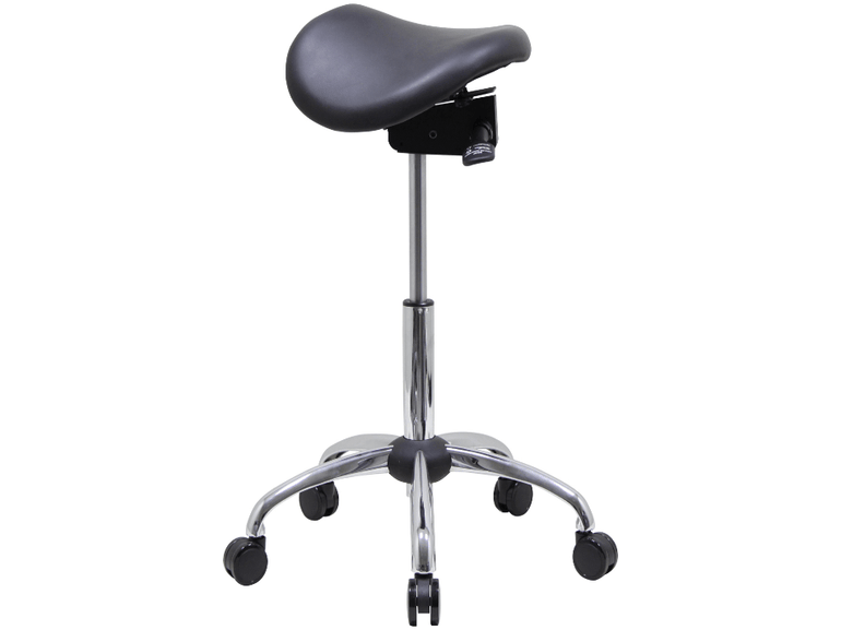 Genuine Leather USA Patented English Style Steel Plated Saddle Chair - Sit Healthier