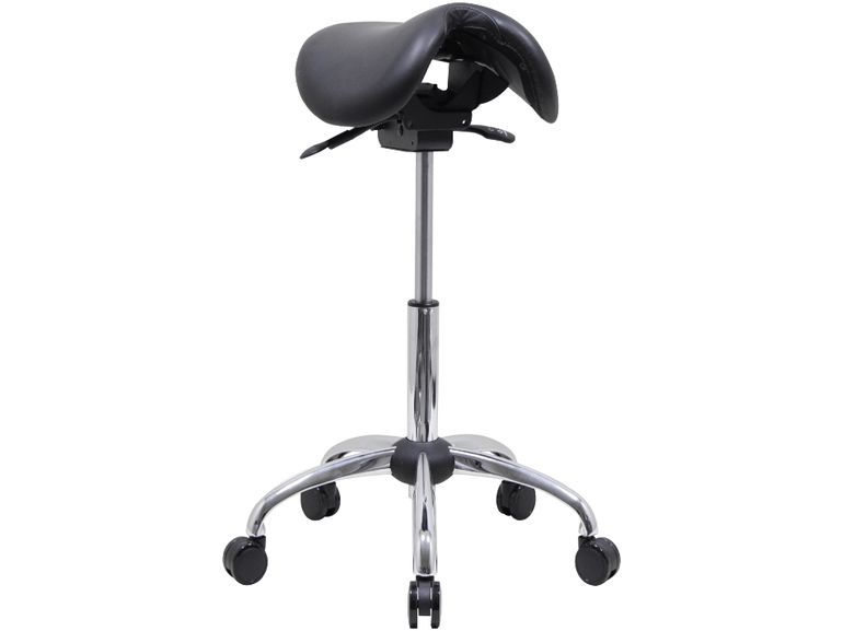 Genuine Leather USA Patented English Style Steel Plated Saddle Chair - Sit Healthier