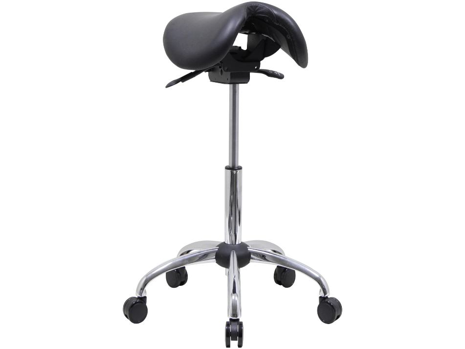 Genuine Leather USA Patented English Style Steel Plated Saddle Chair - Sit Healthier