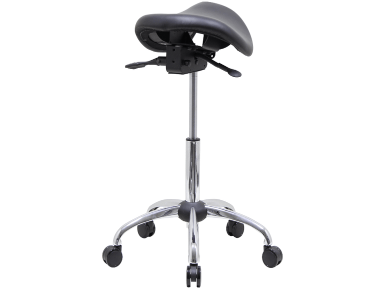 Genuine Leather USA Patented English Style Steel Plated Saddle Chair - Sit Healthier