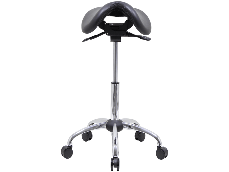 Genuine Leather USA Patented English Style Steel Plated Saddle Chair - Sit Healthier