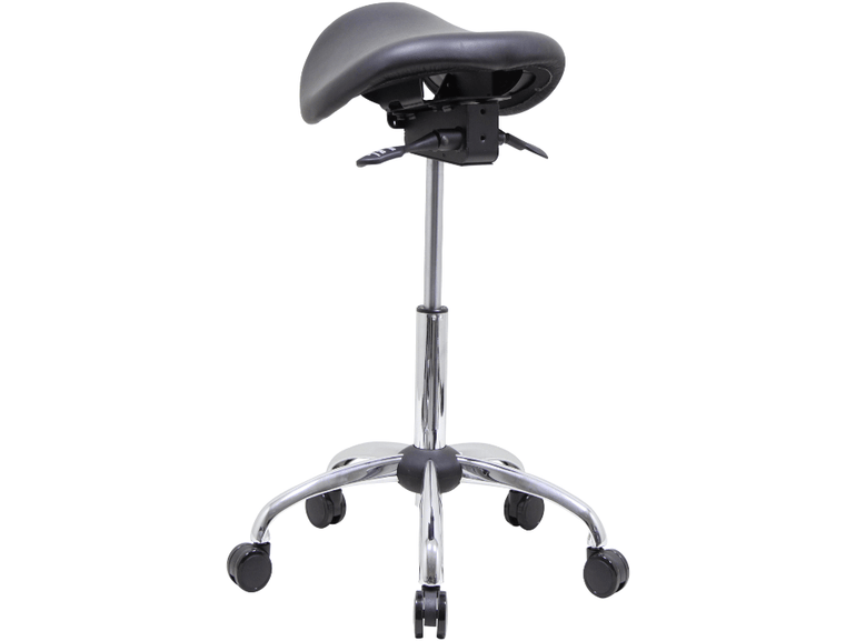 Genuine Leather USA Patented English Style Steel Plated Saddle Chair - Sit Healthier