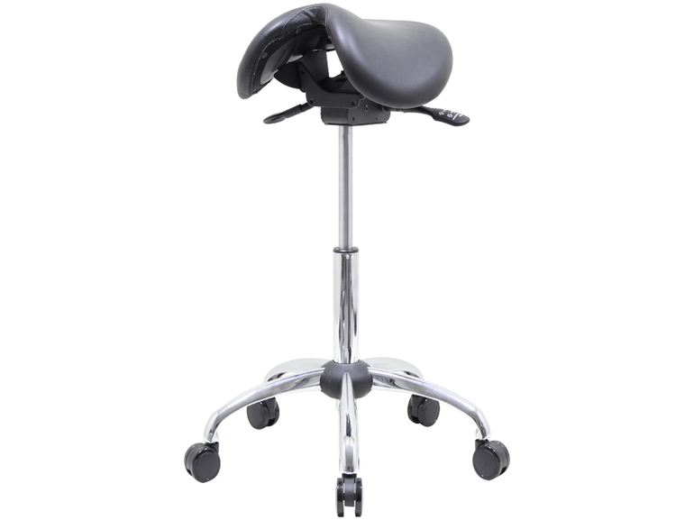 Genuine Leather USA Patented English Style Steel Plated Saddle Chair - Sit Healthier