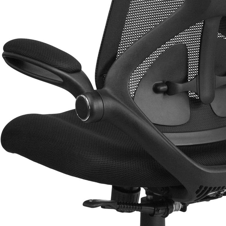 High Back Black Mesh Executive Swivel Ergonomic Office Chair with Adjustable Lumbar - Sit Healthier
