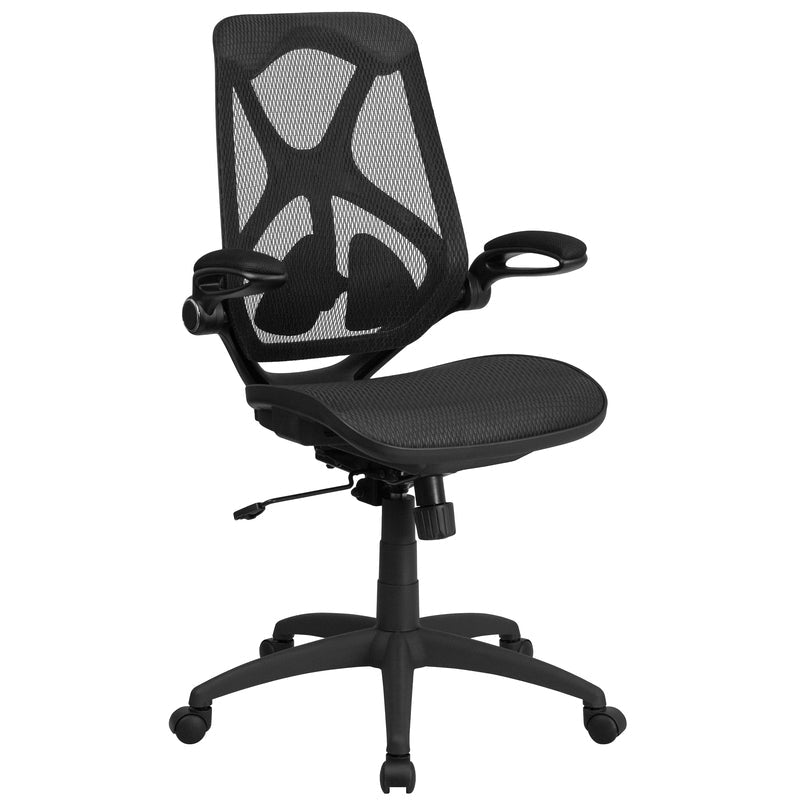 High Back Black Mesh Executive Swivel Ergonomic Office Chair with Adjustable Lumbar - Sit Healthier