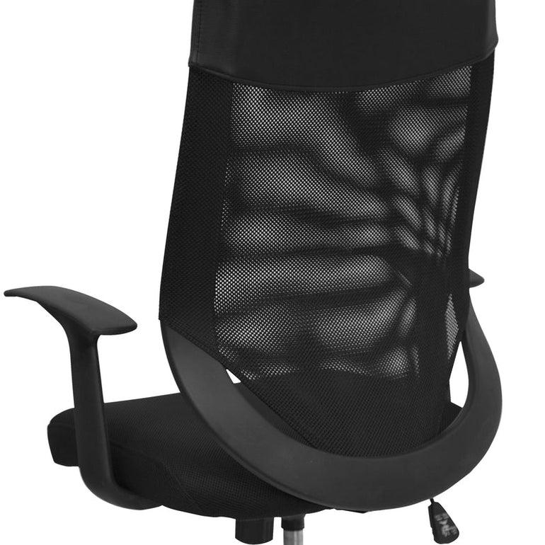 High Back Black Mesh Executive Swivel Office Chair with Arms - Sit Healthier