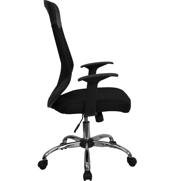 High Back Black Mesh Executive Swivel Office Chair with Arms - Sit Healthier