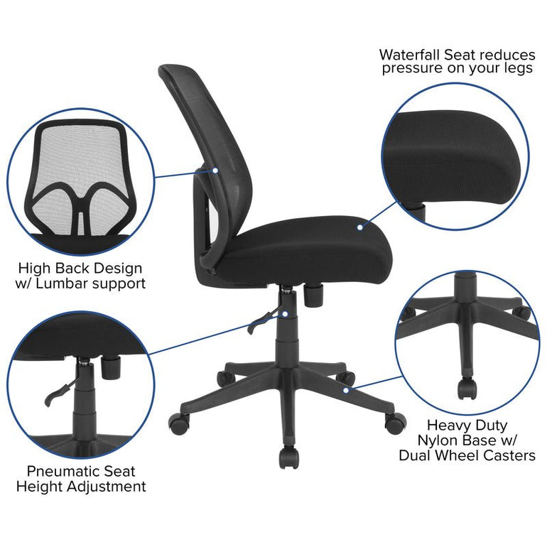 High Back Black Mesh Office Chair - Sit Healthier