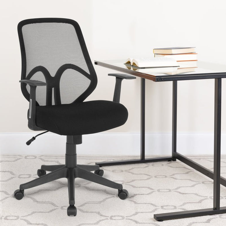 High Back Black Mesh Office Chair with Arms - Sit Healthier
